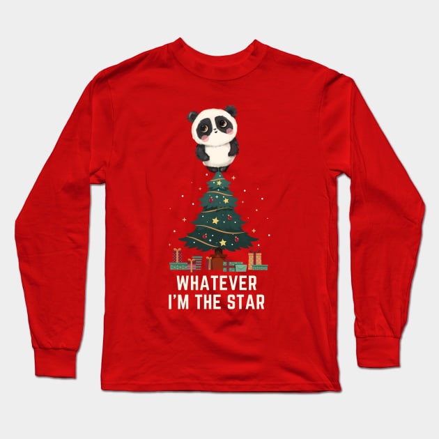 Cute Panda Whatever im the star Long Sleeve T-Shirt by Suga Collection